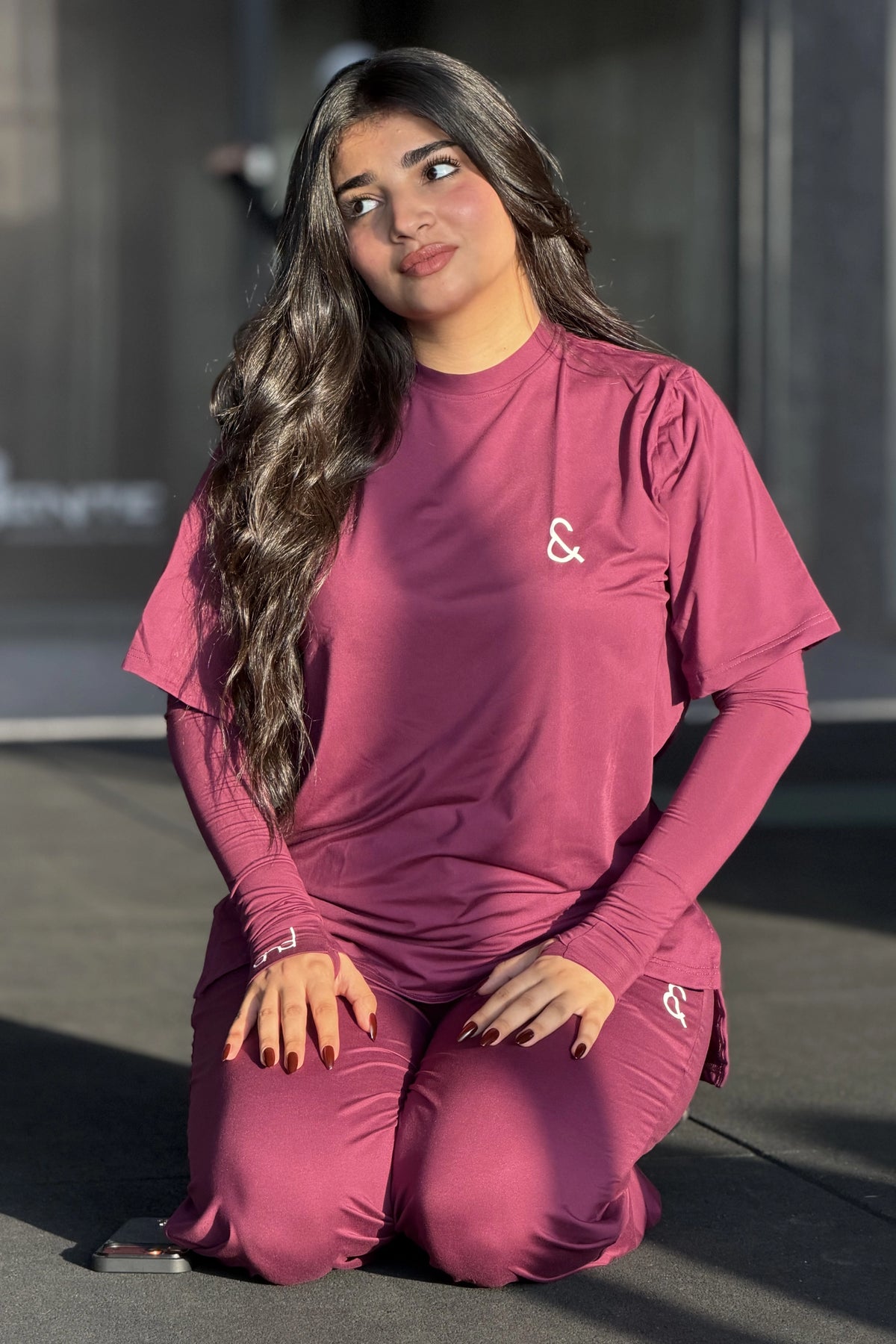Burgundy Relaxed Fit Modest T-Shirt